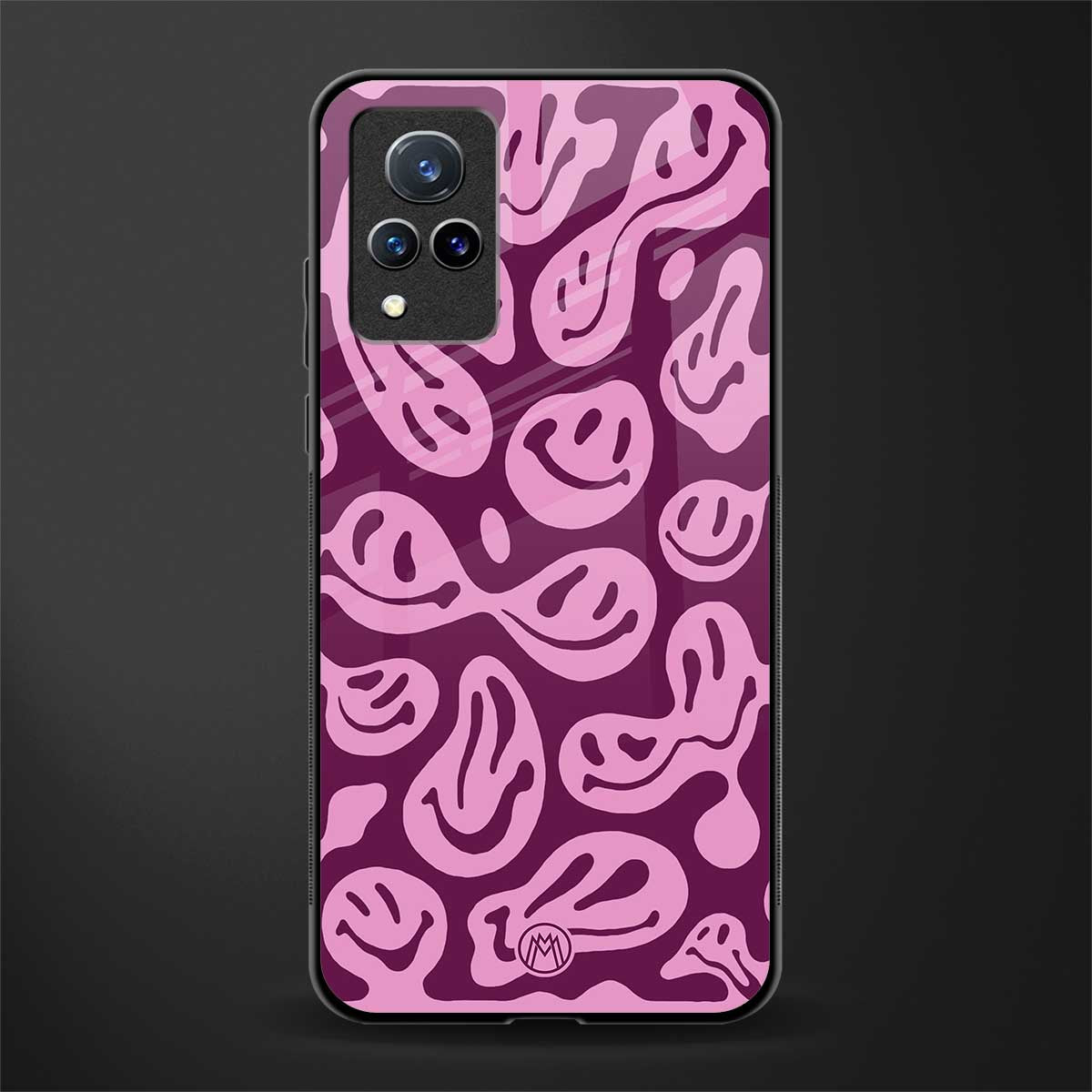 acid smiles grape edition glass case for vivo v21 5g image