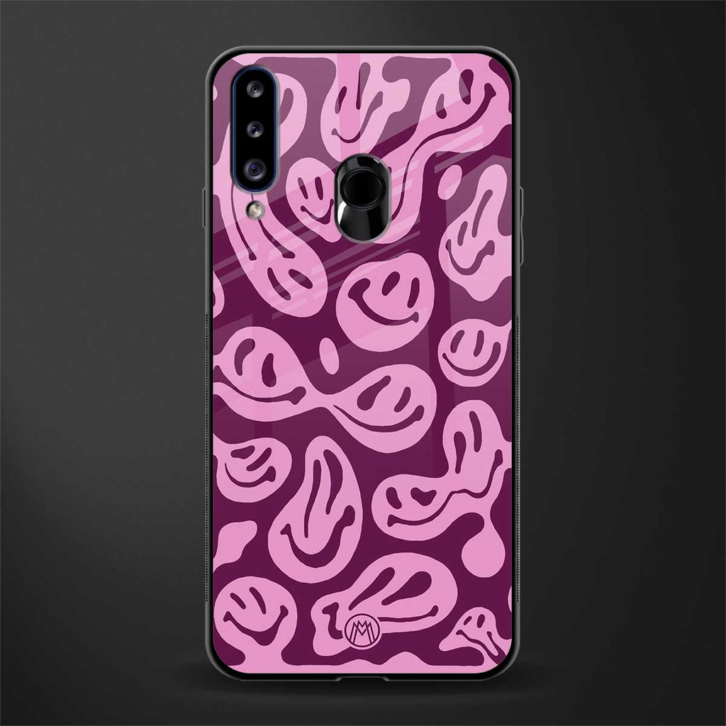 acid smiles grape edition glass case for samsung galaxy a20s image