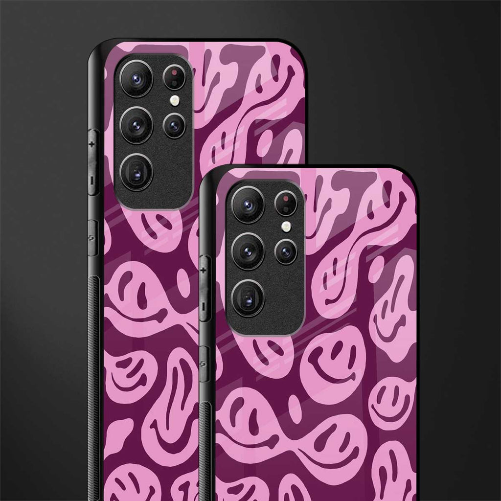 acid smiles grape edition glass case for samsung galaxy s22 ultra 5g image-2