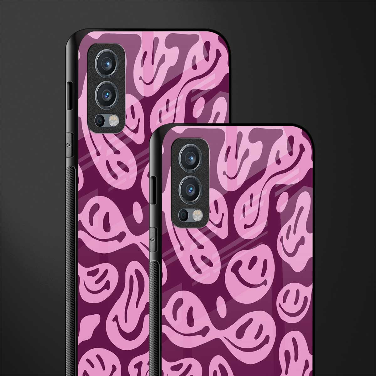 acid smiles grape edition glass case for oneplus nord 2 5g image-2