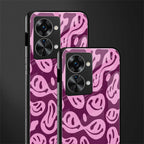 acid smiles grape edition glass case for phone case | glass case for oneplus nord 2t 5g