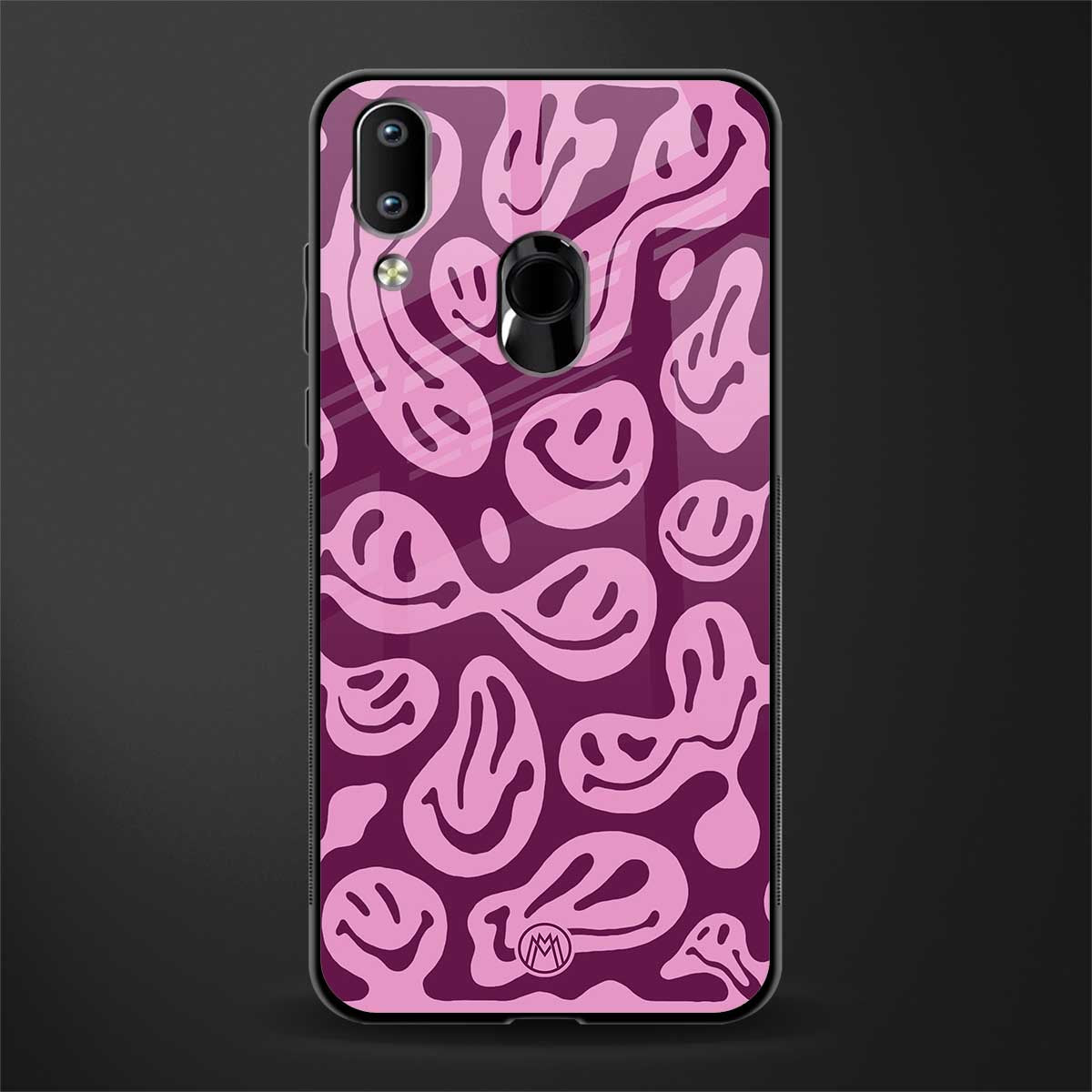 acid smiles grape edition glass case for vivo y95 image