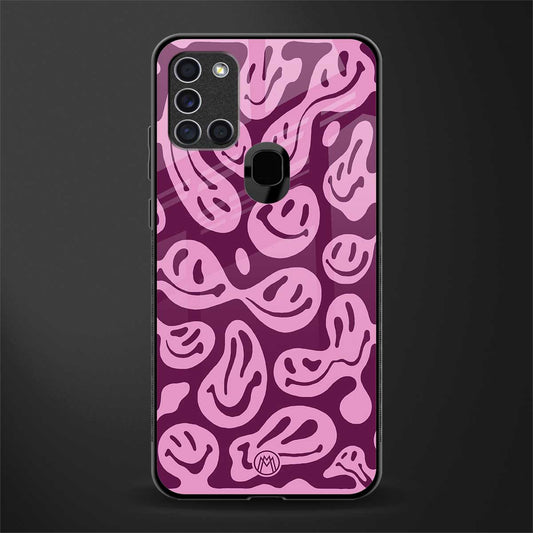acid smiles grape edition glass case for samsung galaxy a21s image
