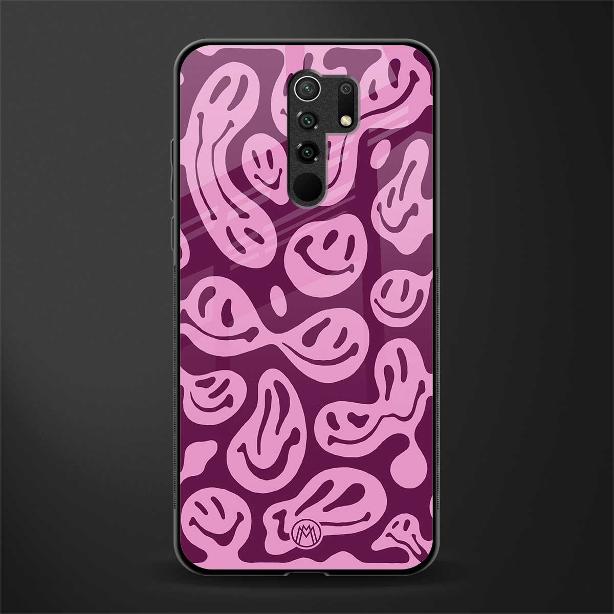acid smiles grape edition glass case for poco m2 reloaded image