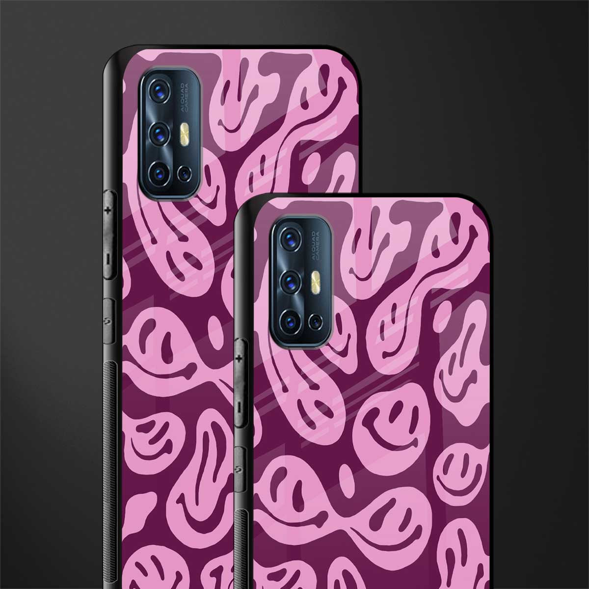 acid smiles grape edition glass case for vivo v17 image-2