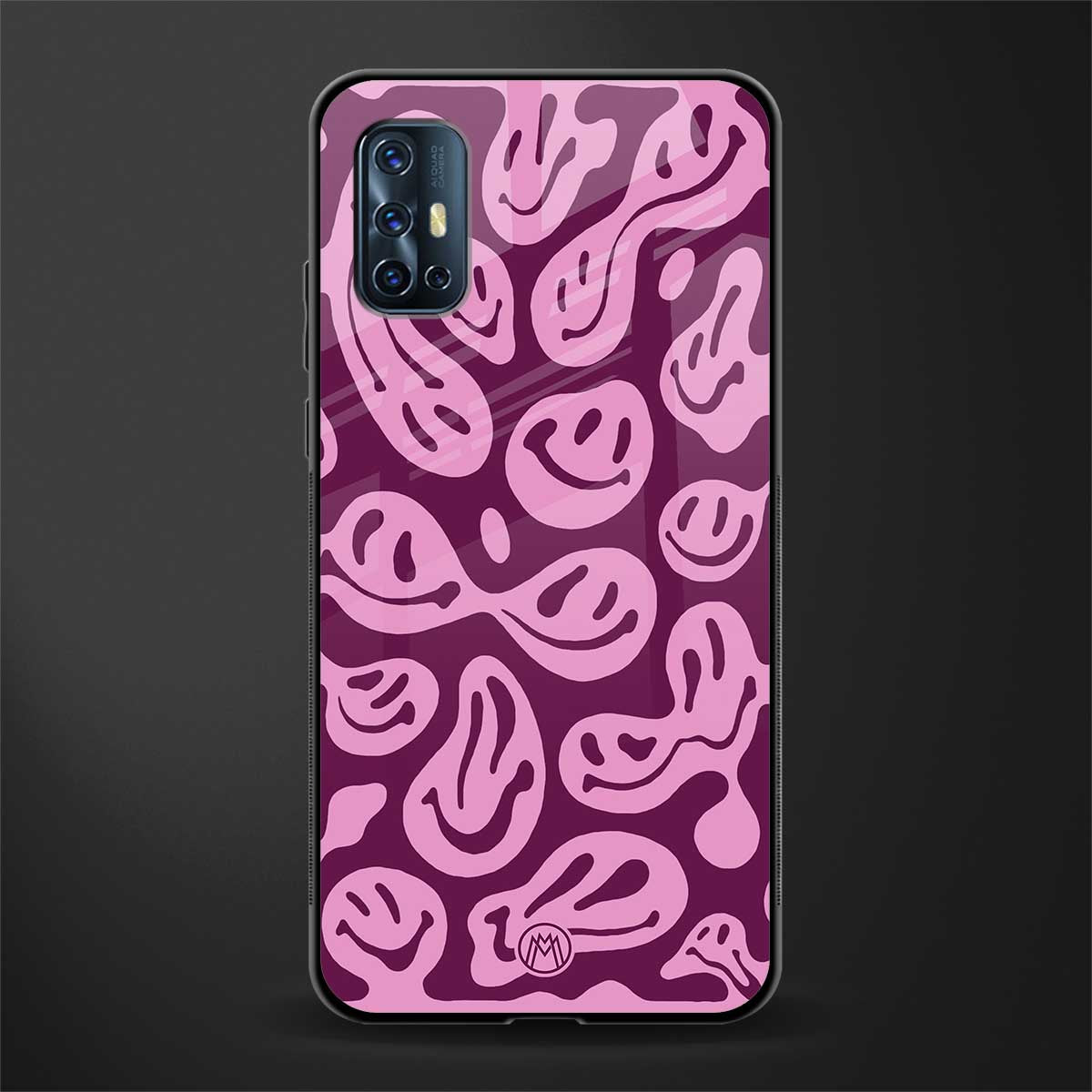 acid smiles grape edition glass case for vivo v17 image