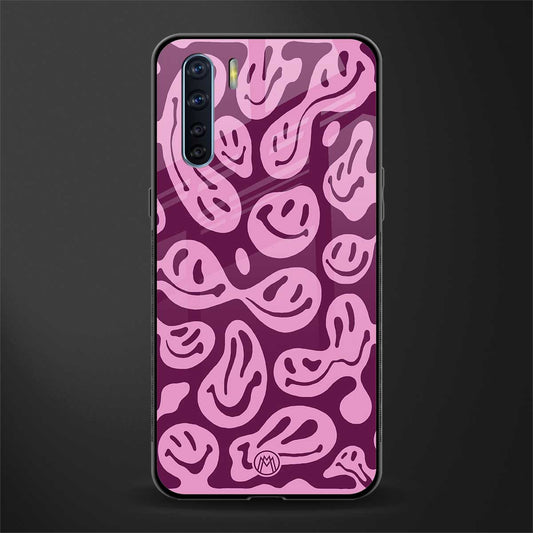 acid smiles grape edition glass case for oppo f15 image