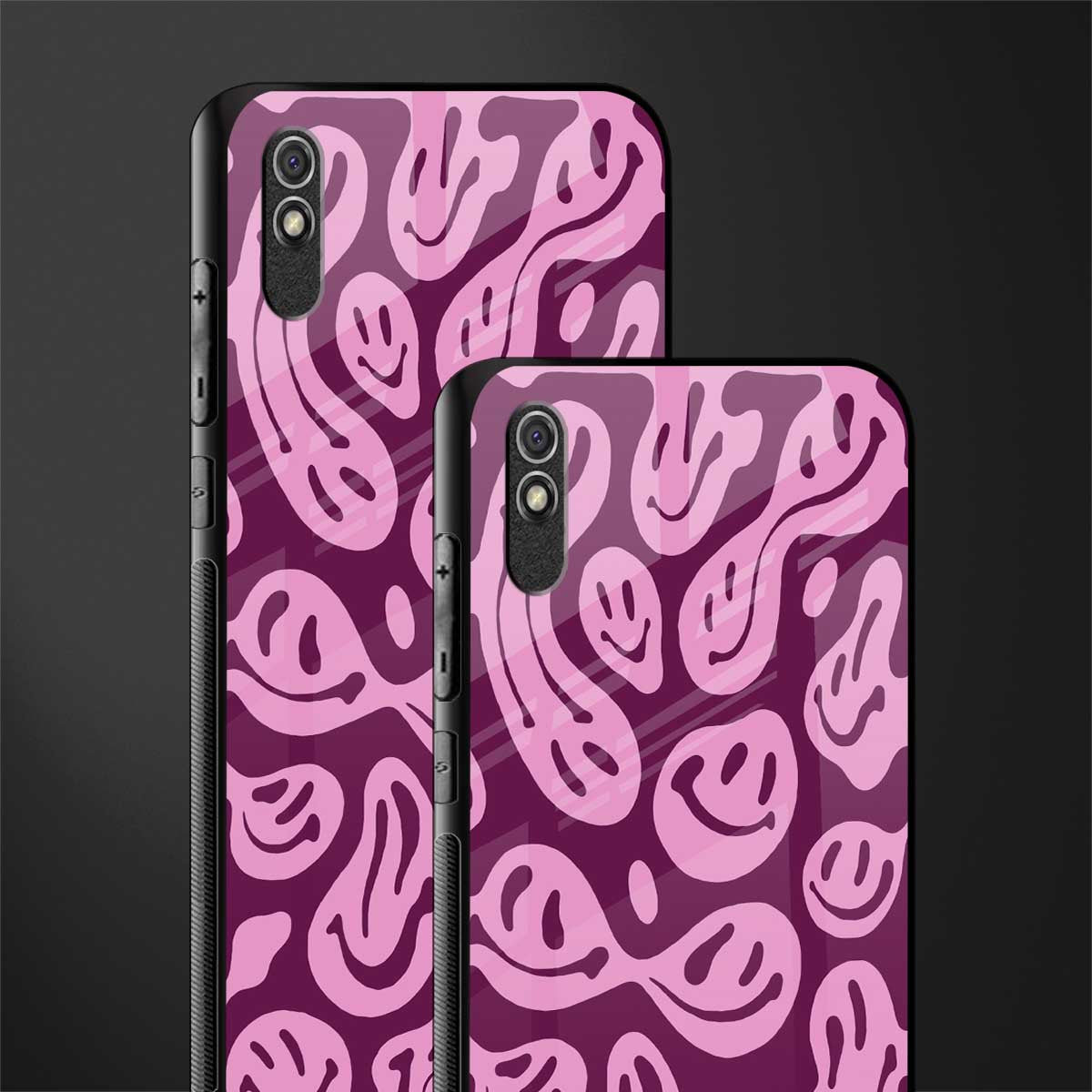 acid smiles grape edition glass case for redmi 9a image-2