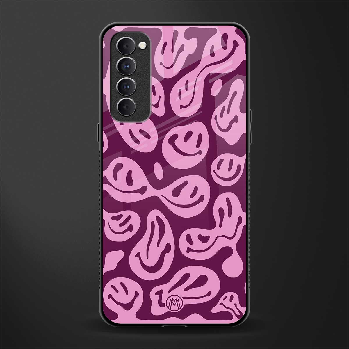 acid smiles grape edition glass case for oppo reno 4 pro image