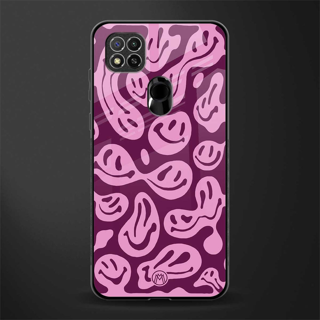 acid smiles grape edition glass case for redmi 9c image