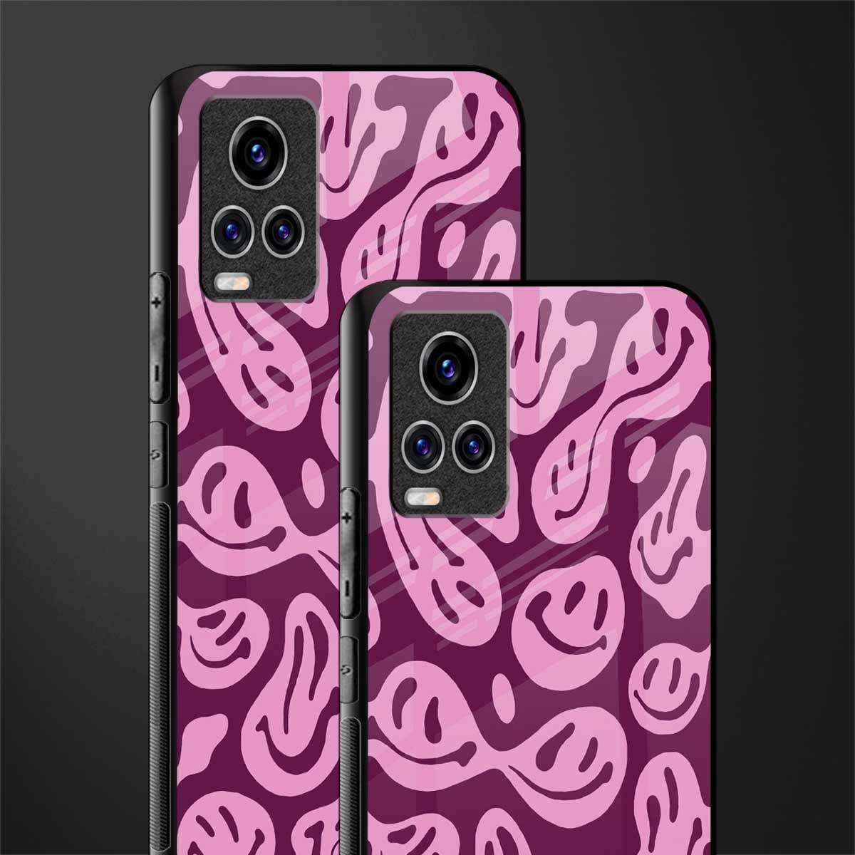 acid smiles grape edition glass case for vivo v20 pro image-2