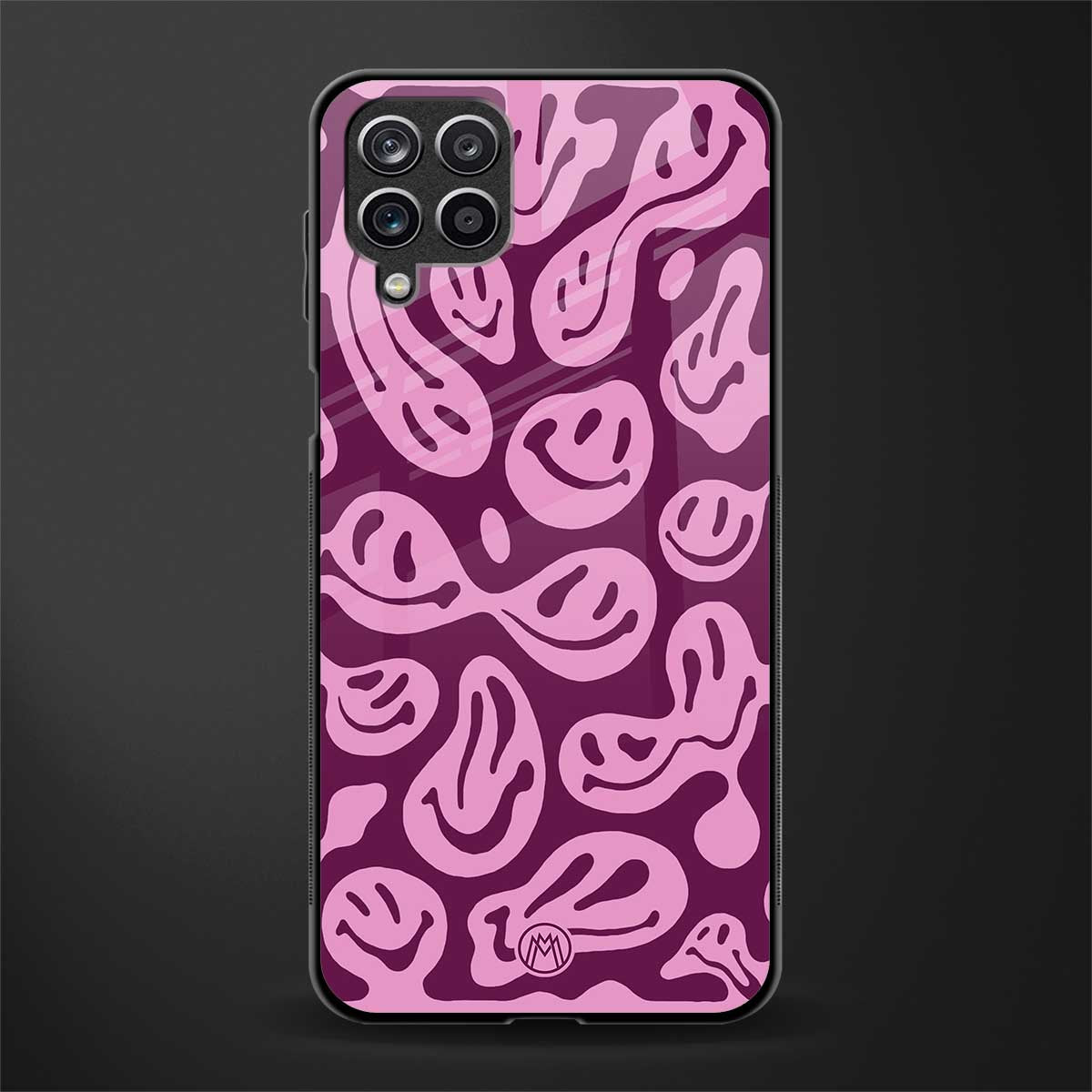 acid smiles grape edition glass case for samsung galaxy f12 image