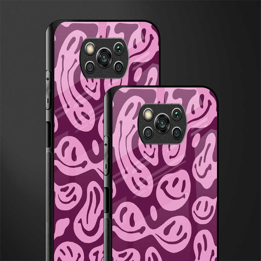 acid smiles grape edition glass case for poco x3 pro image-2