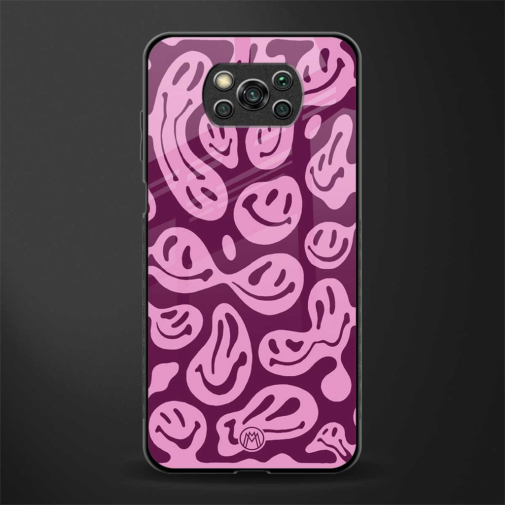 acid smiles grape edition glass case for poco x3 pro image