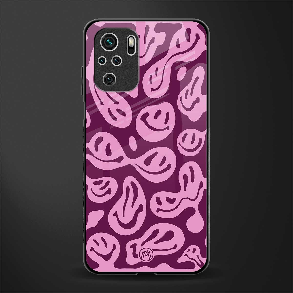 acid smiles grape edition glass case for redmi note 10 image