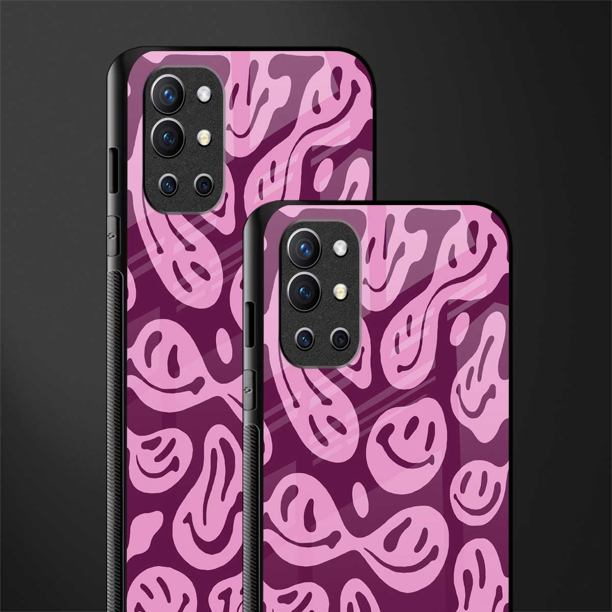 acid smiles grape edition glass case for oneplus 9r image-2