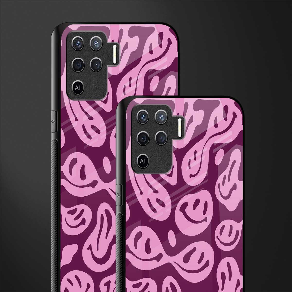 acid smiles grape edition glass case for oppo f19 pro image-2