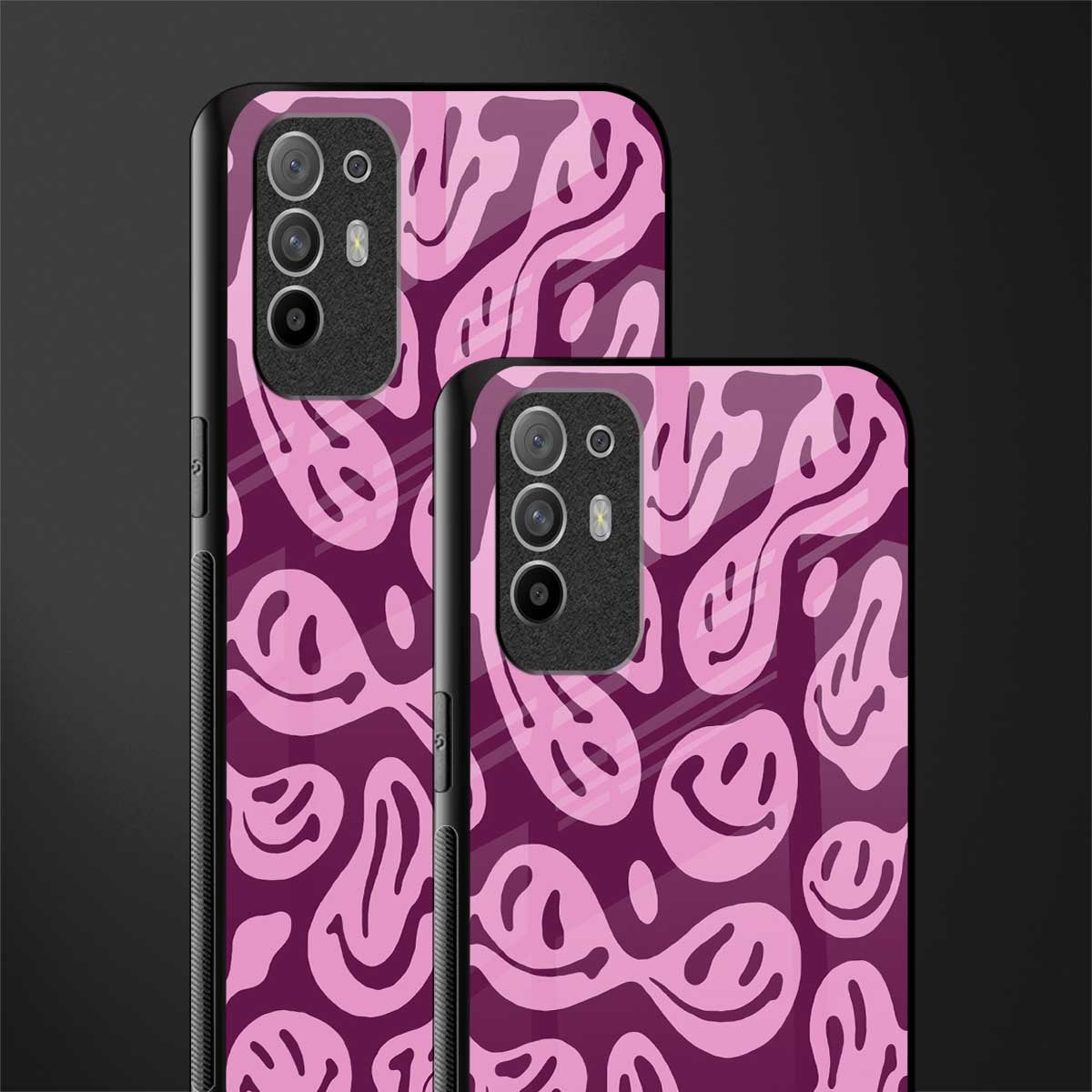acid smiles grape edition glass case for oppo f19 pro plus image-2