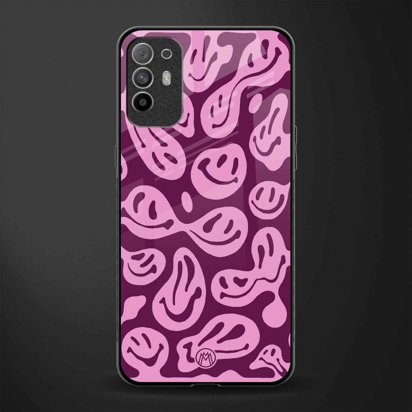 acid smiles grape edition glass case for oppo f19 pro plus image