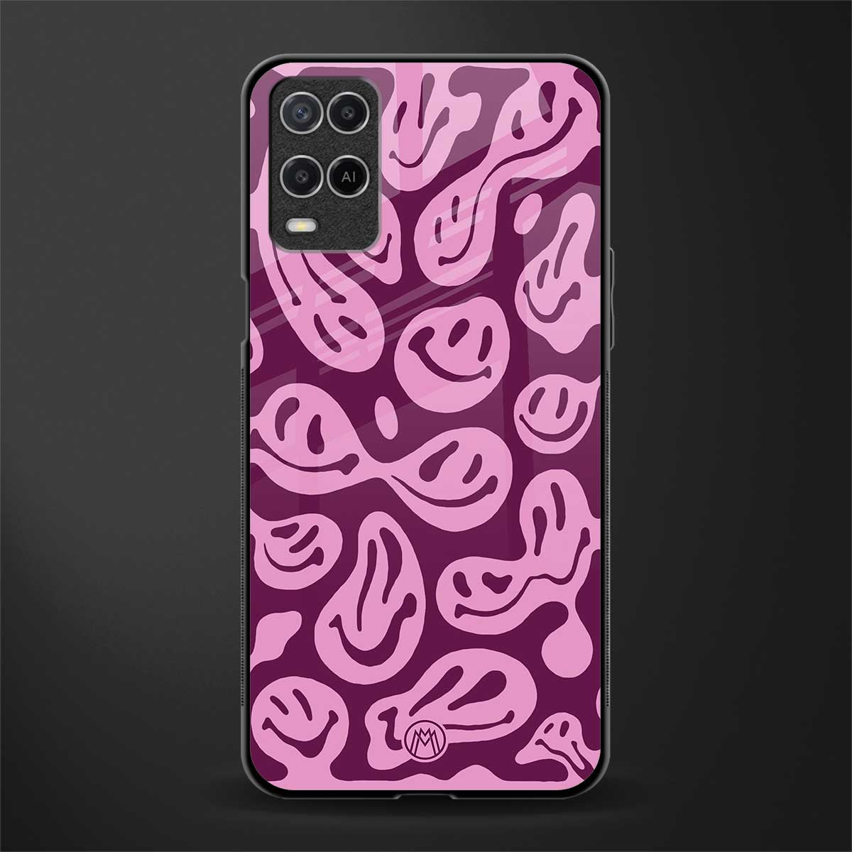 acid smiles grape edition glass case for oppo a54 image