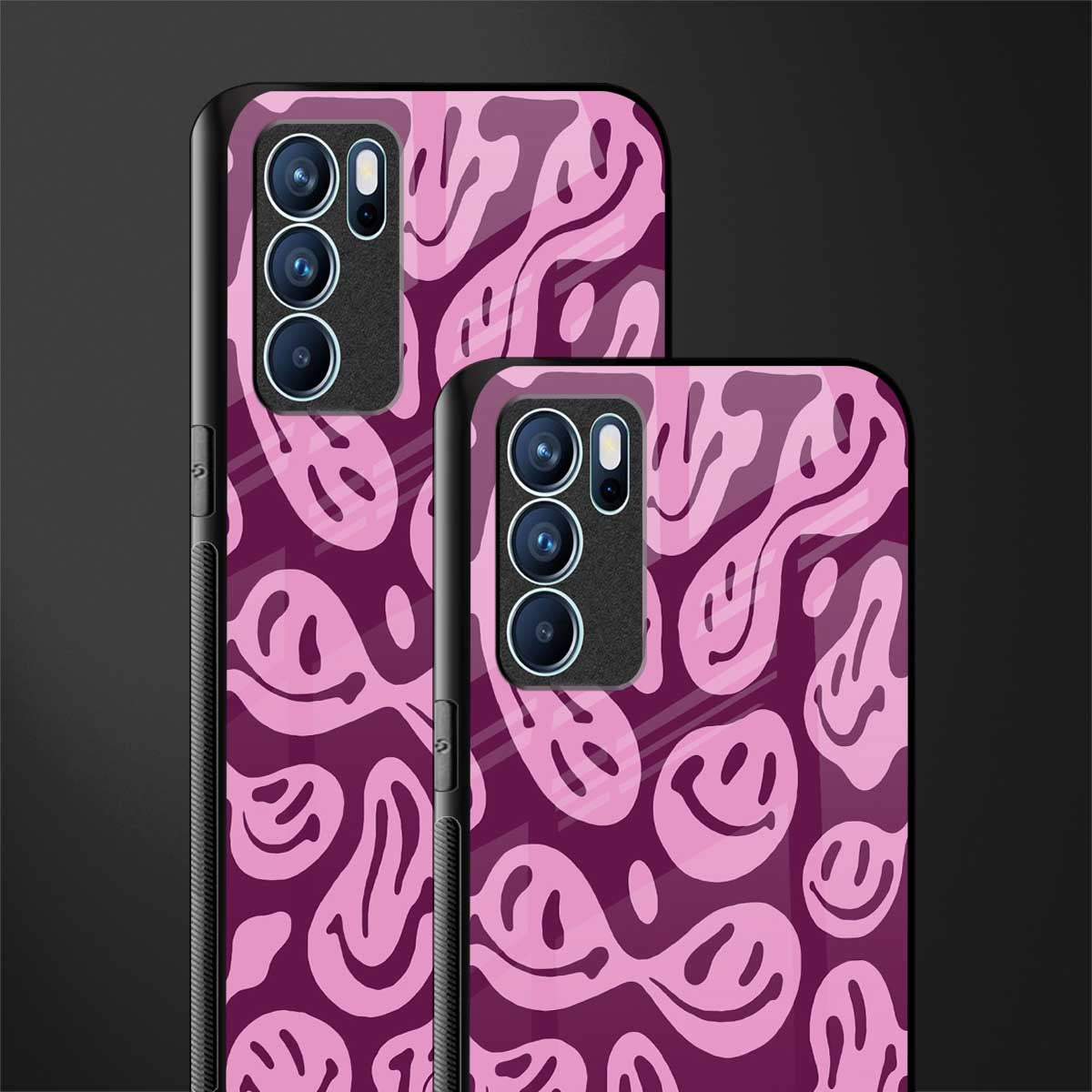 acid smiles grape edition glass case for oppo reno6 5g image-2
