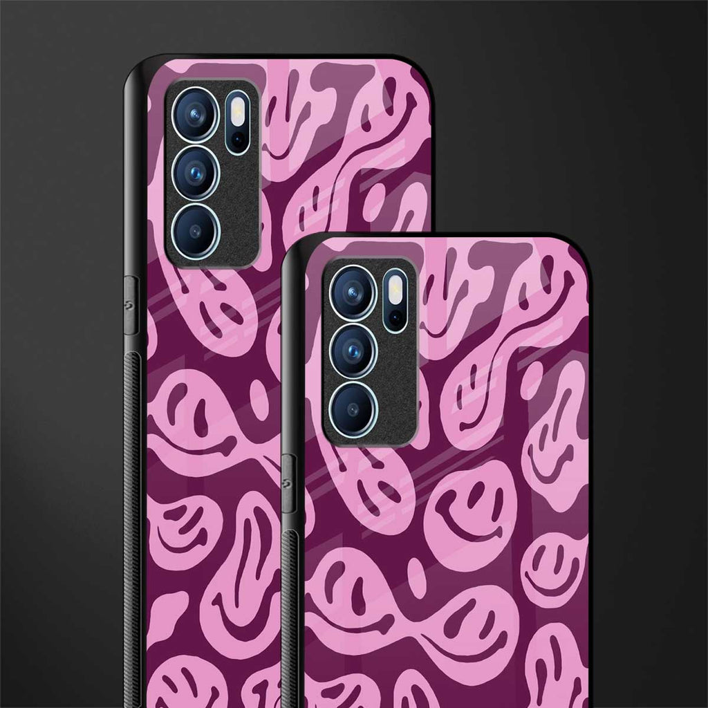 acid smiles grape edition glass case for oppo reno6 pro 5g image-2