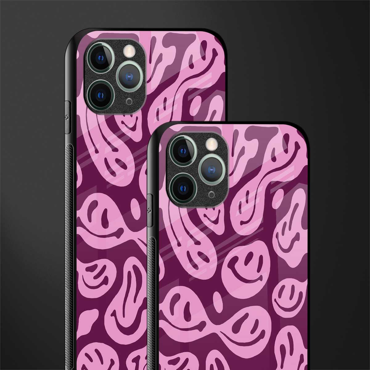 acid smiles grape edition glass case for iphone 11 pro image-2