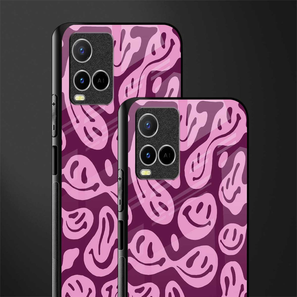 acid smiles grape edition glass case for vivo y21t image-2