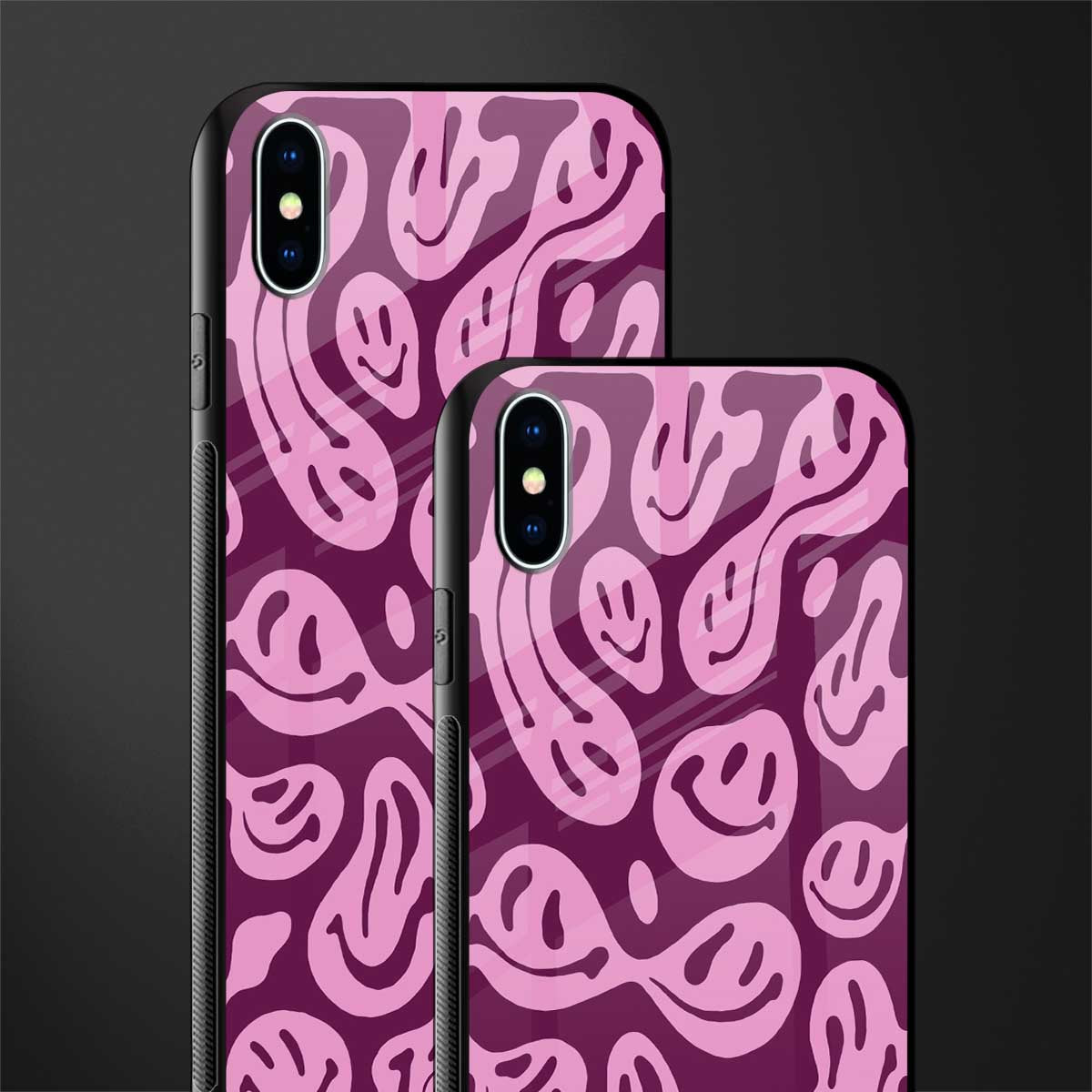 acid smiles grape edition glass case for iphone xs max image-2