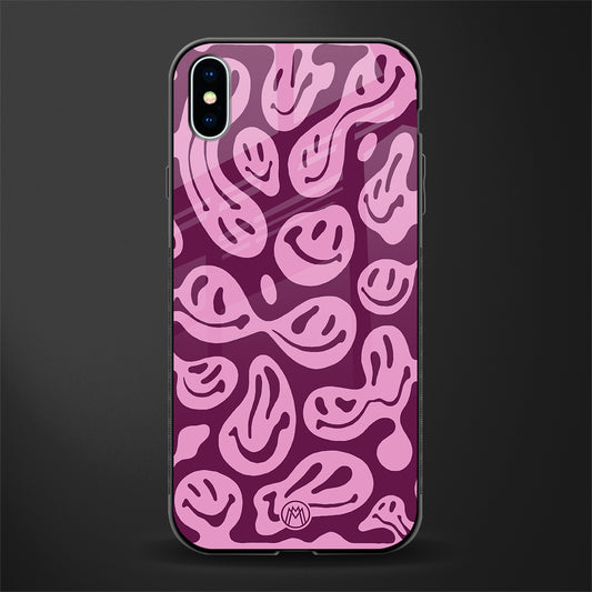 acid smiles grape edition glass case for iphone xs max image