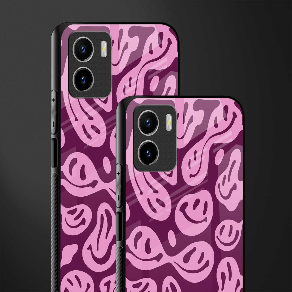 acid smiles grape edition glass case for vivo y15s image-2
