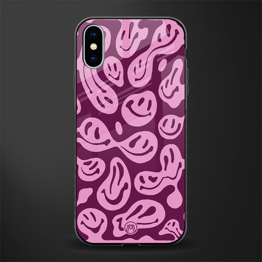 acid smiles grape edition glass case for iphone xs image