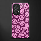 acid smiles grape edition back phone cover | glass case for samsung galaxy a73 5g