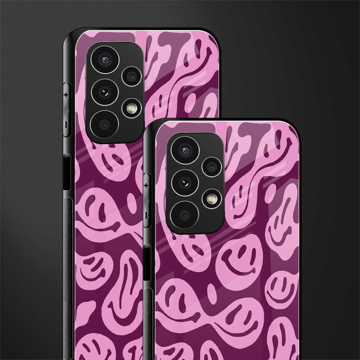 acid smiles grape edition back phone cover | glass case for samsung galaxy a13 4g
