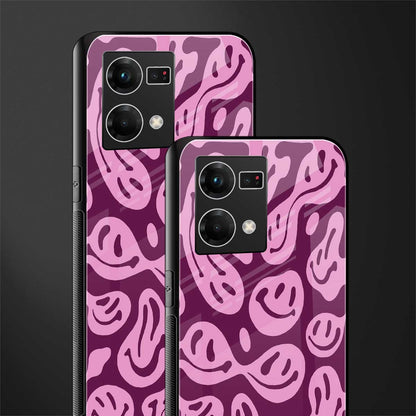 acid smiles grape edition back phone cover | glass case for oppo f21 pro 4g