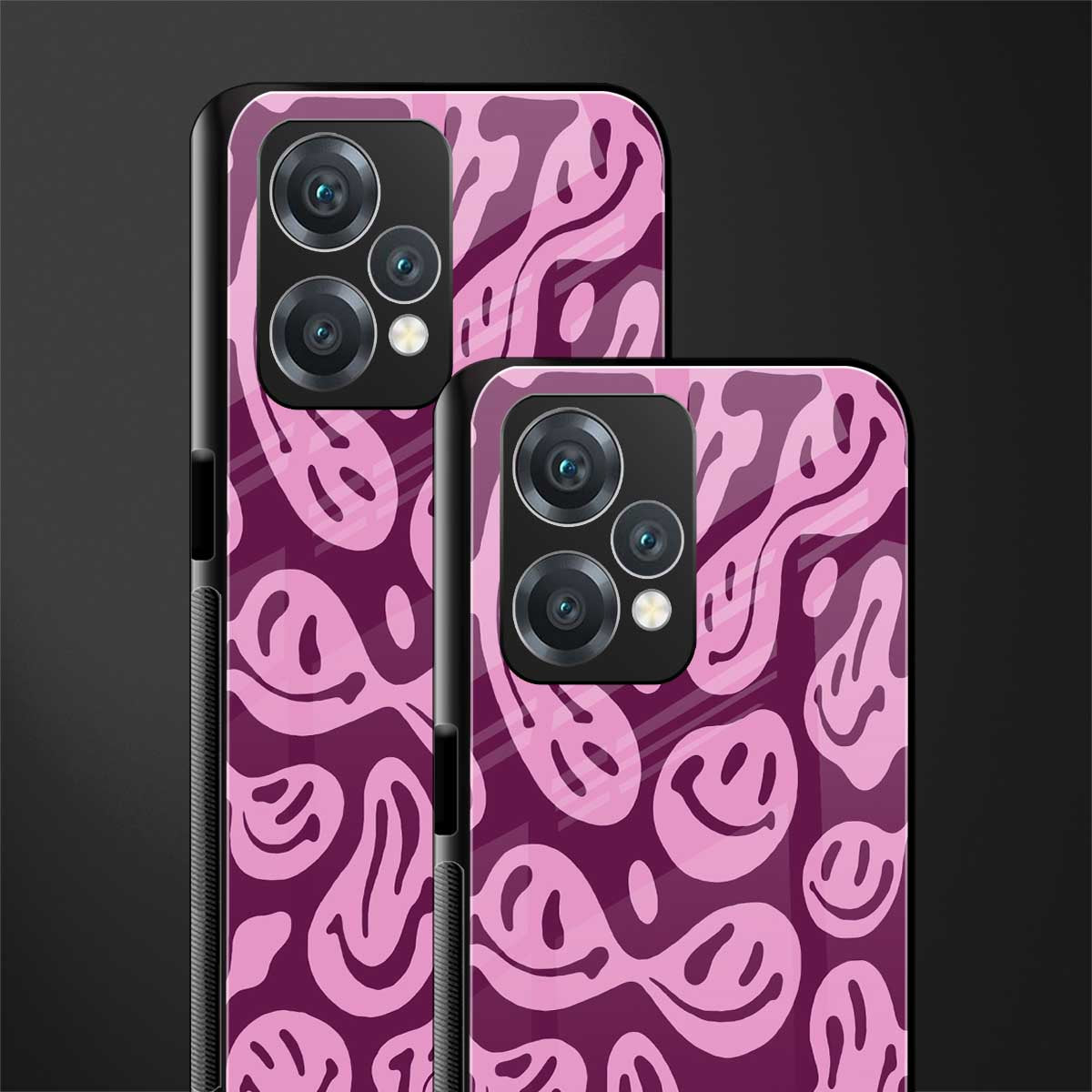 acid smiles grape edition back phone cover | glass case for oneplus nord ce 2 lite 5g
