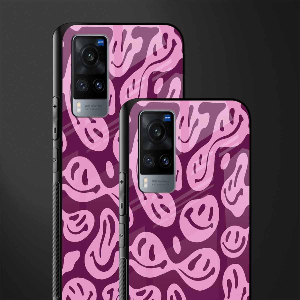 acid smiles grape edition glass case for vivo x60 image-2
