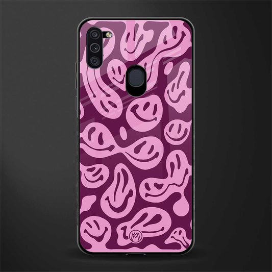 acid smiles grape edition glass case for samsung galaxy m11 image