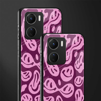 acid smiles grape edition back phone cover | glass case for vivo y16
