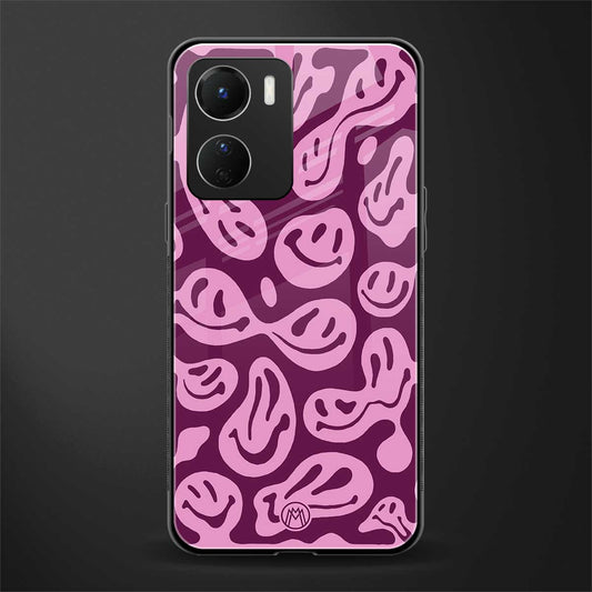 acid smiles grape edition back phone cover | glass case for vivo y16