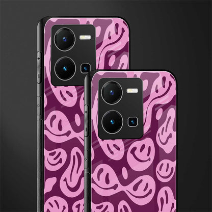 acid smiles grape edition back phone cover | glass case for vivo y35 4g