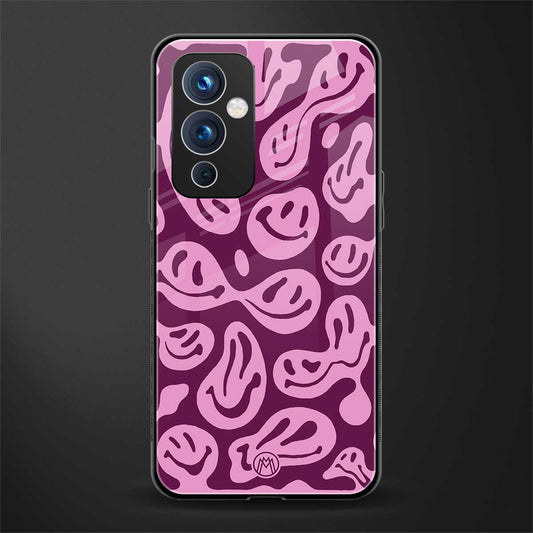 acid smiles grape edition back phone cover | glass case for oneplus 9