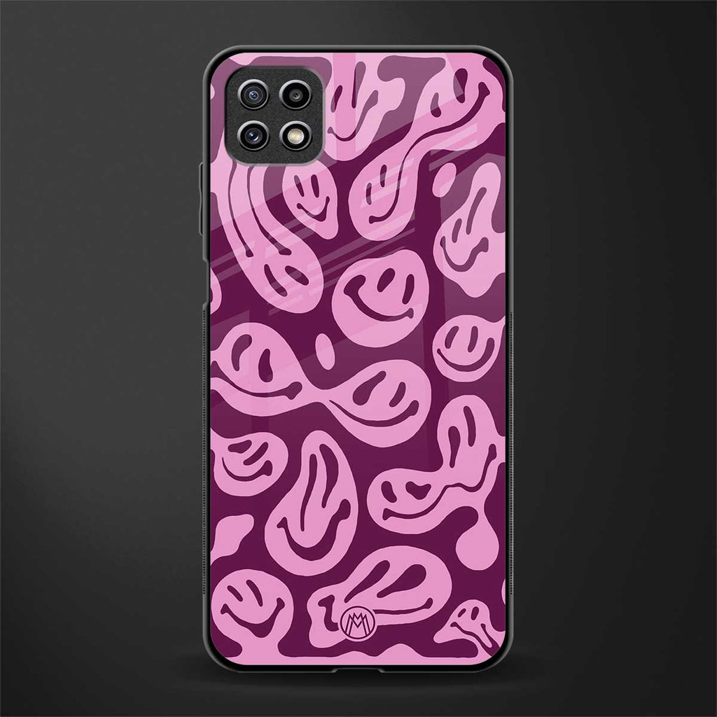 acid smiles grape edition back phone cover | glass case for samsung galaxy f42