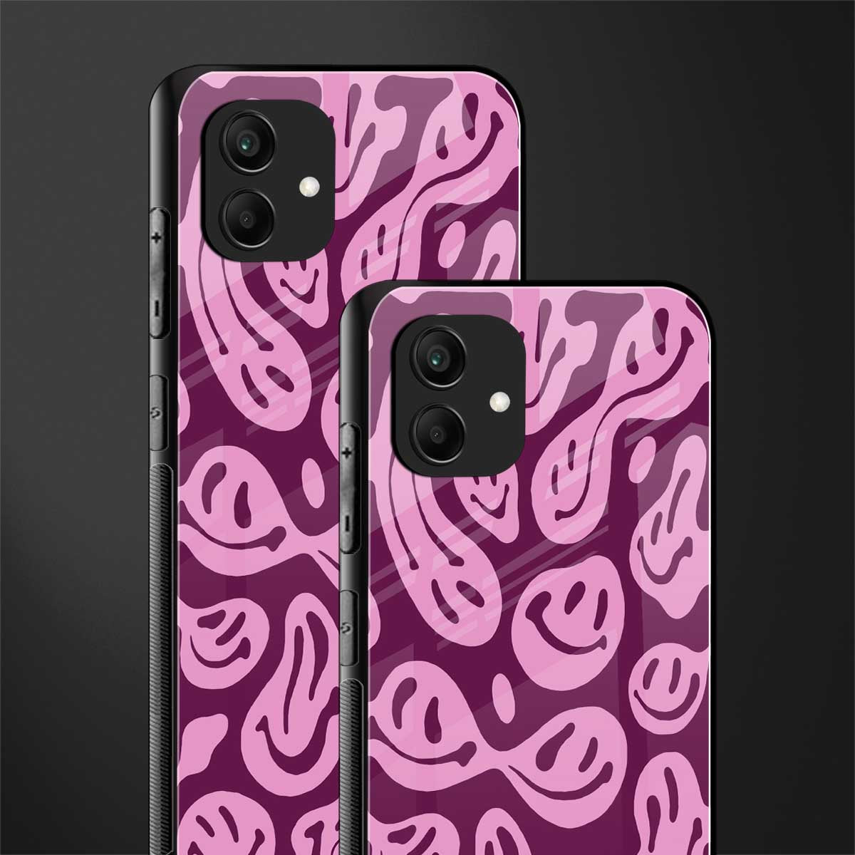 acid smiles grape edition back phone cover | glass case for samsung galaxy a04