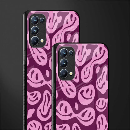 acid smiles grape edition back phone cover | glass case for oppo reno 5