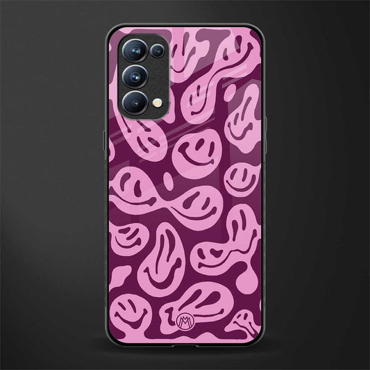 acid smiles grape edition back phone cover | glass case for oppo reno 5