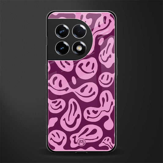 acid smiles grape edition back phone cover | glass case for oneplus 11r