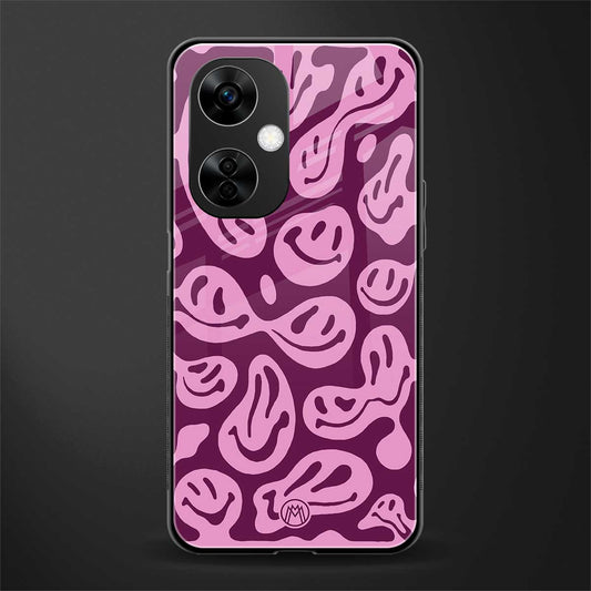 acid smiles grape edition back phone cover | glass case for oneplus nord ce 3 lite