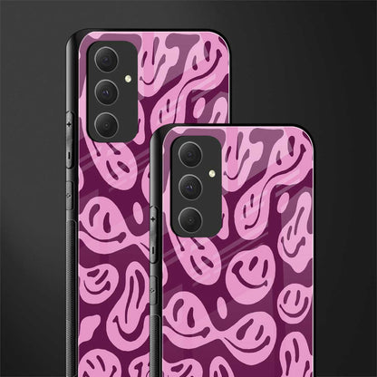 acid smiles grape edition back phone cover | glass case for samsung galaxy a54 5g