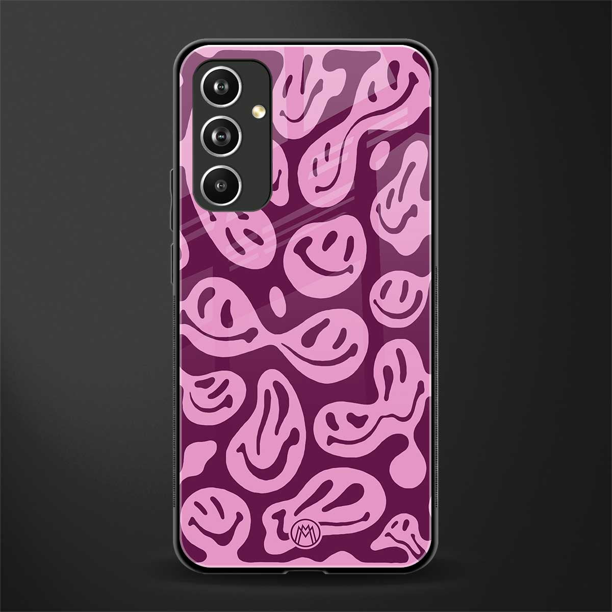 acid smiles grape edition back phone cover | glass case for samsung galaxy a54 5g